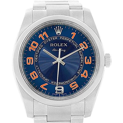 rolex air king blue concentric dial|Rolex Air-King blue face.